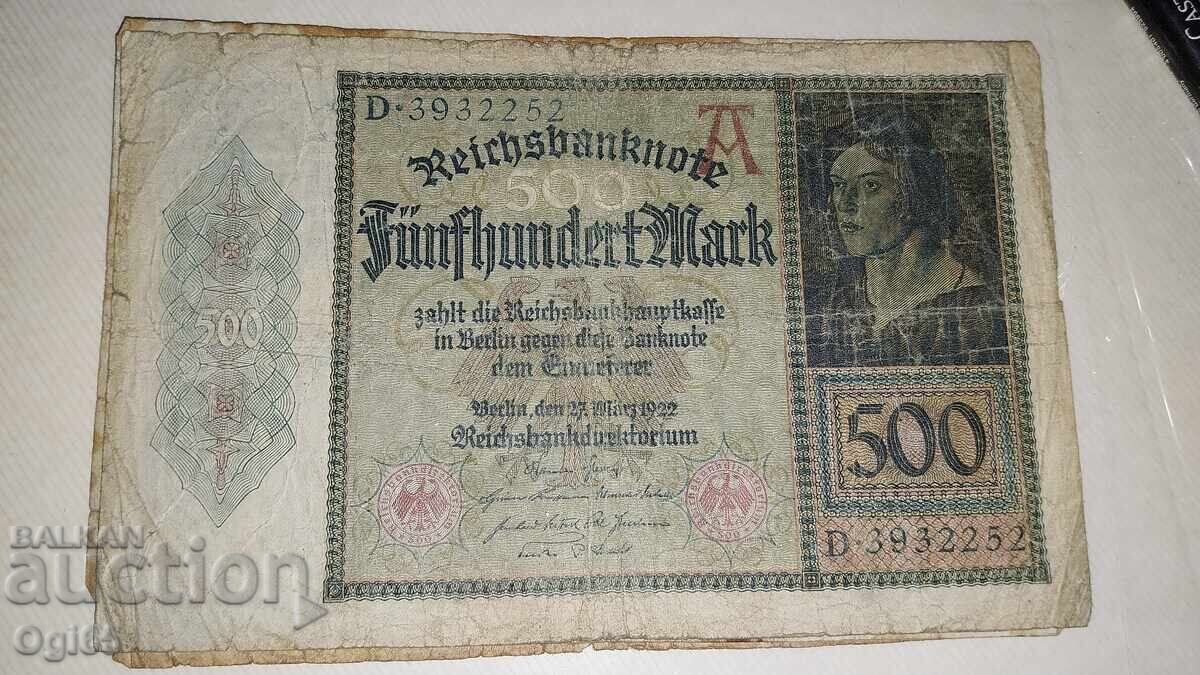Нотгелд Германия 500 Марки 1922 година