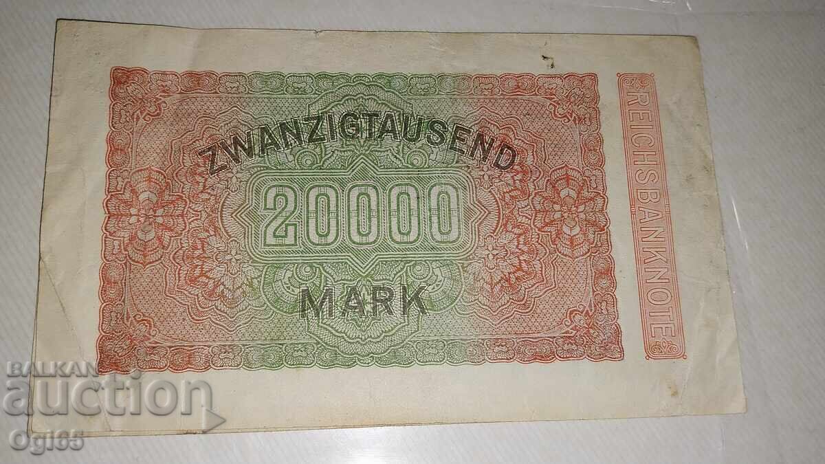 Bancnotă veche din Germania Reich Marks 20000 Marci anul 1923 cu preț € 2.00 | 3.91 BGN