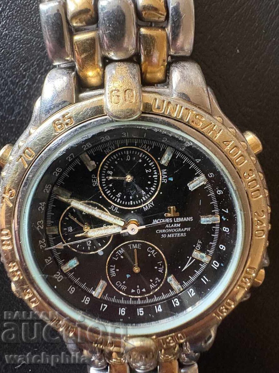 Jacques Lemans Alarm Chronograph Men's watch. Rare. Working with price € 0.01 | 0.02 BGN