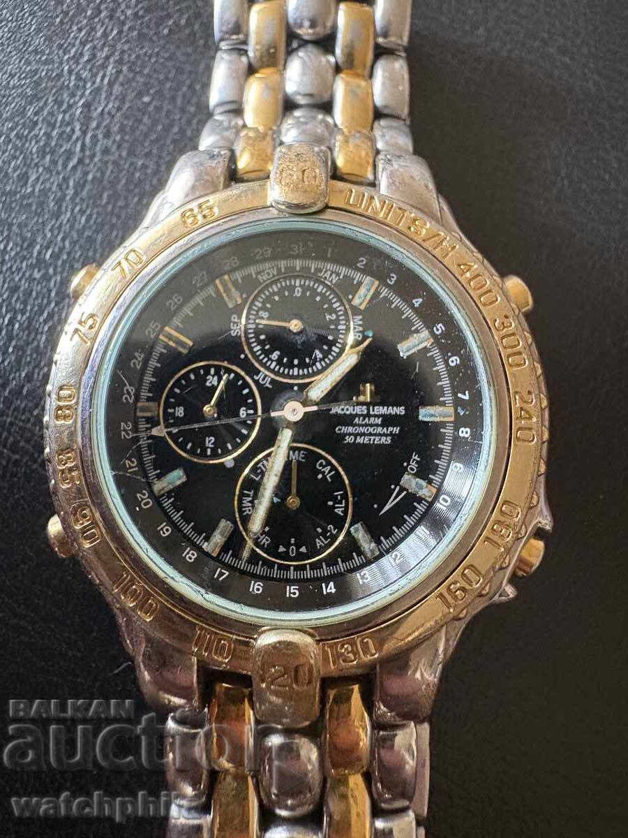 Delivery of Jacques Lemans Alarm Chronograph Men's watch. Rare. Working