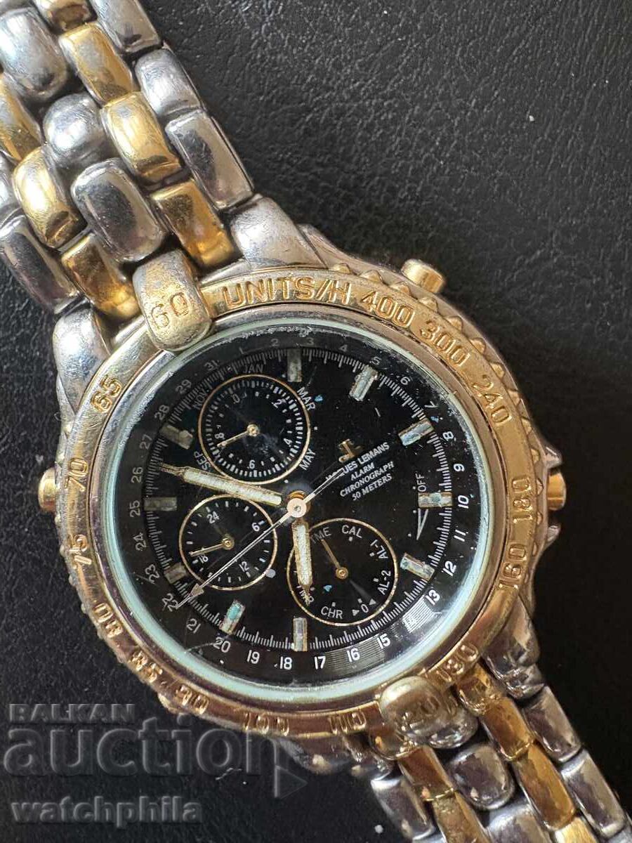Jacques Lemans Alarm Chronograph Men's watch. Rare. Working