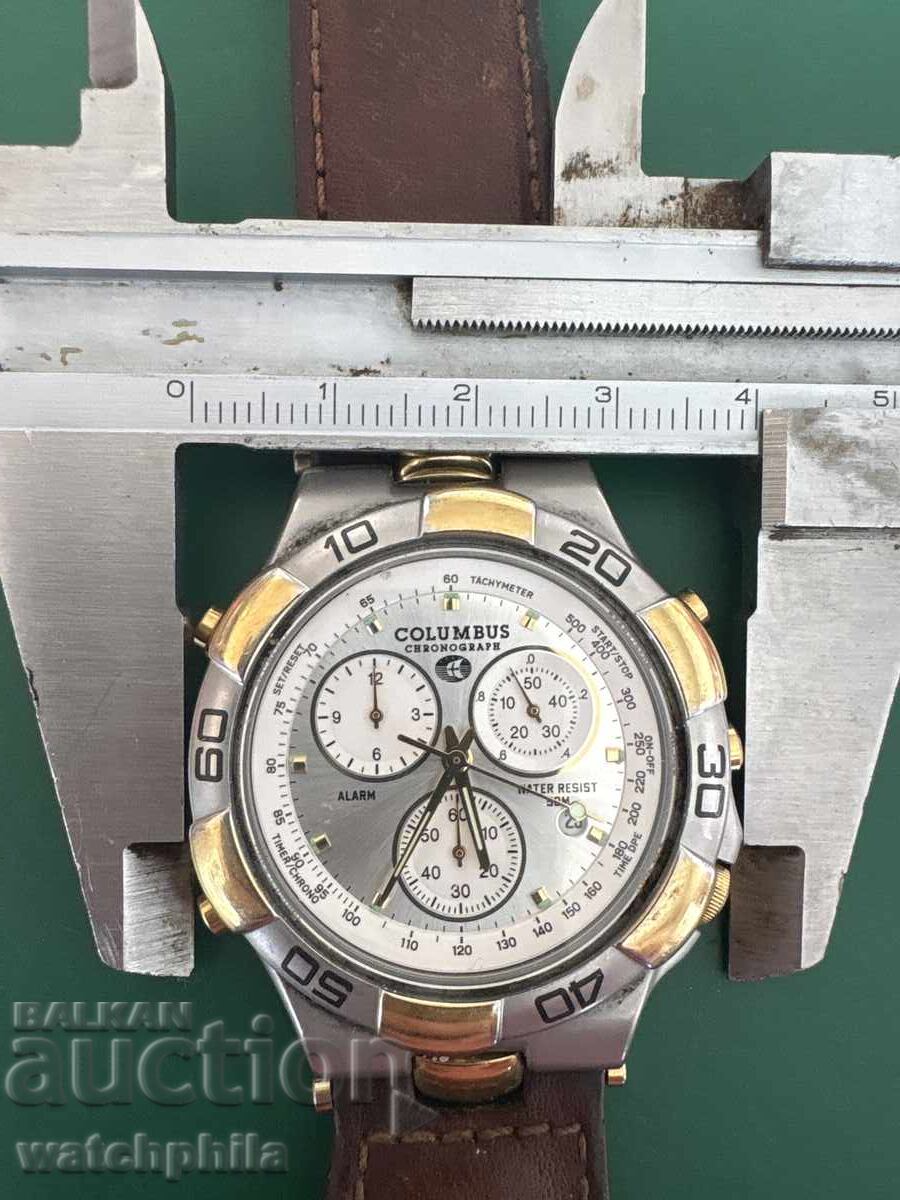 Livrarea Ceas bărbătesc Columbus Chronograph. Funcționează