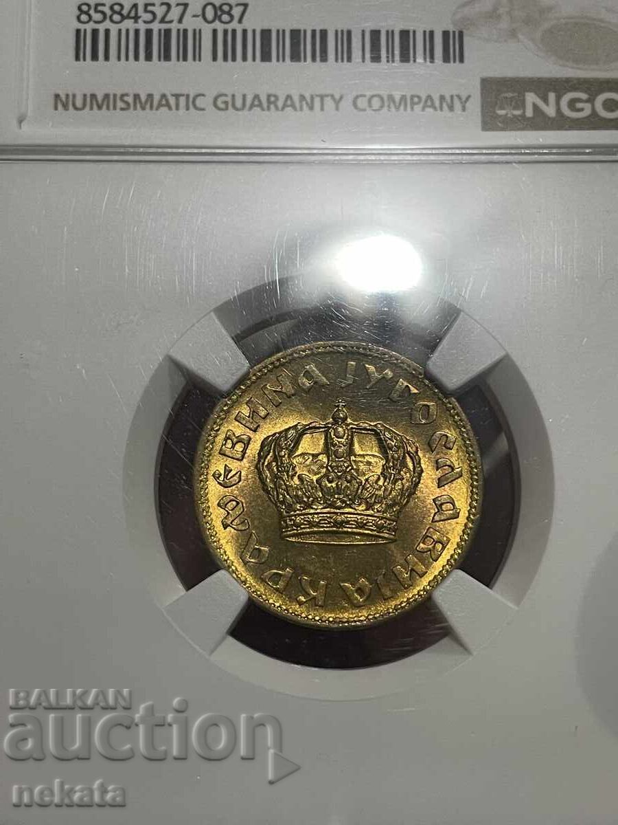 Югославия 1 динар 1938 г. MS64 NGC с цена € 50.00 | 97.79 лв.