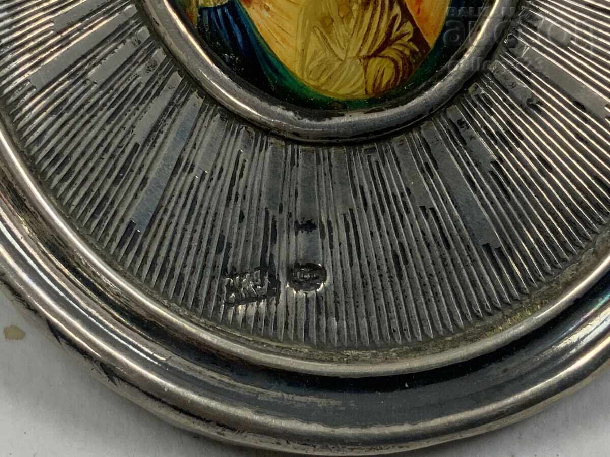 Russian silver icon painted on mother-of-pearl - 6