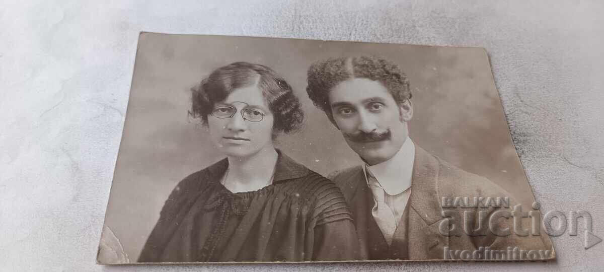 Fotografie Sofia Tânăr cu mustață și fată tânără 1921