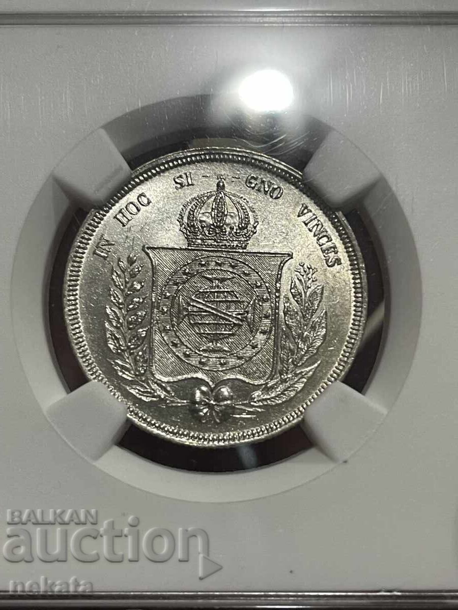 Brazilia 500 réis 1859 MS62 NGC cu preț € 150.00 | 293.38 BGN