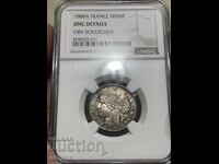 France, 1 Franc 1888 UNC Details NGC