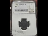 Κροατία 2 κούνα, 1941 MS63 NGC