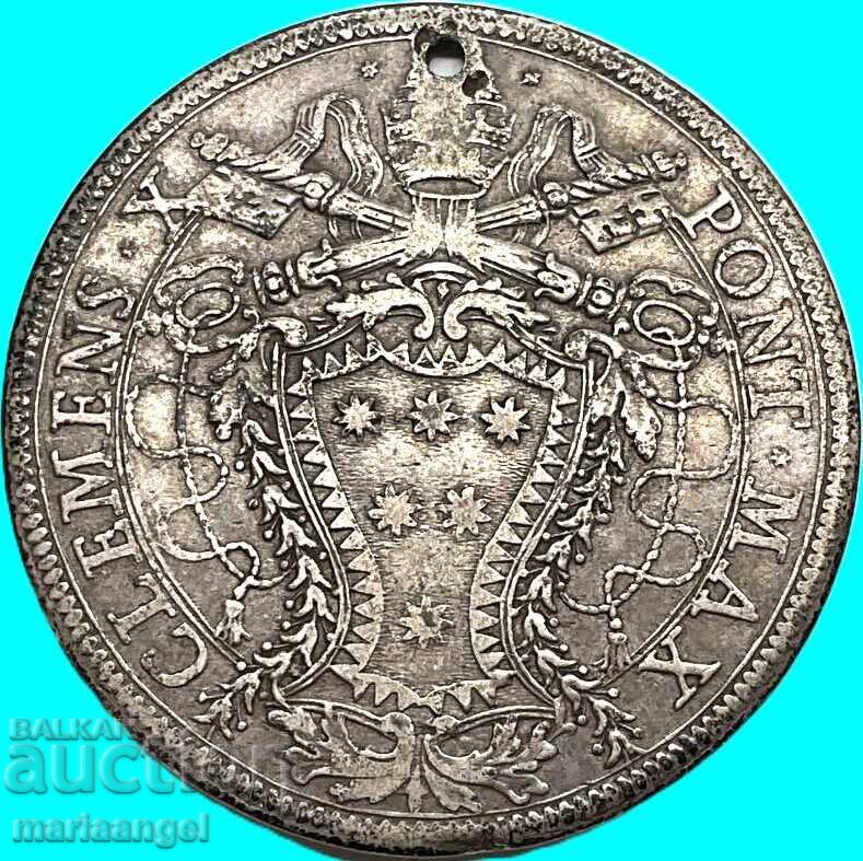 Piastru 1675 Vatican 44mm 31,37g Clement X argint - 6