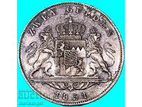 2 Gulden 1851 Γερμανία Τάληρο Βαυαρία ασήμι