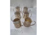 Heat-resistant tea glasses lot USSR glass holders