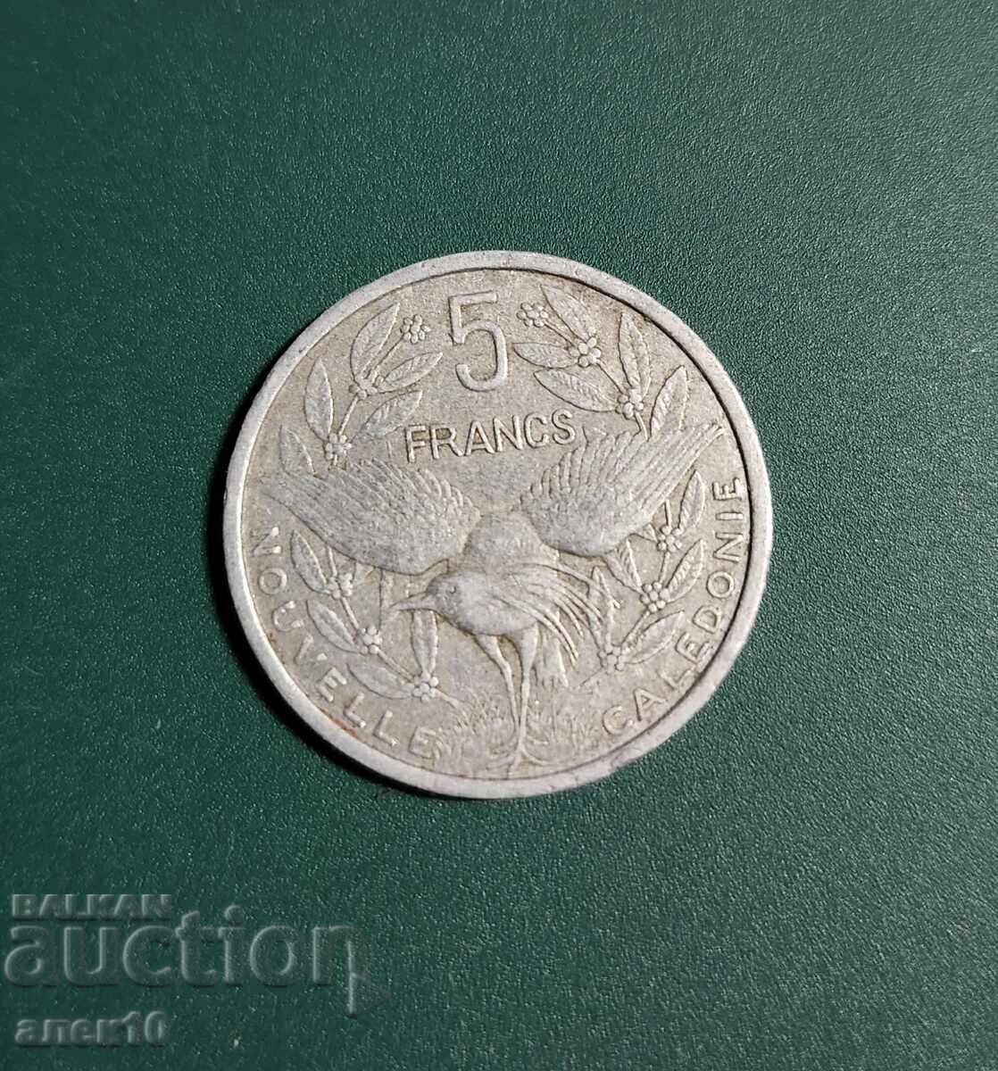 Noua Caledonie 5 franci 1952 o Noua Caledonie 5 franci 1952 o