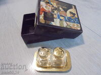 No. 8601 Vintage SCANDIA GULD set – two mini salt shakers