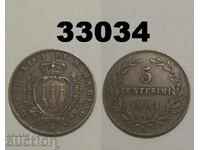 San Marino 5 centesimi 1894
