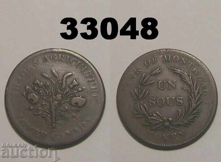 Канада Lower Canada Montreal 1 sous 1838