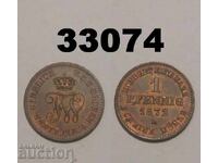 Mecklenburg-Strelitz 1 pfennig 1872 B Germany