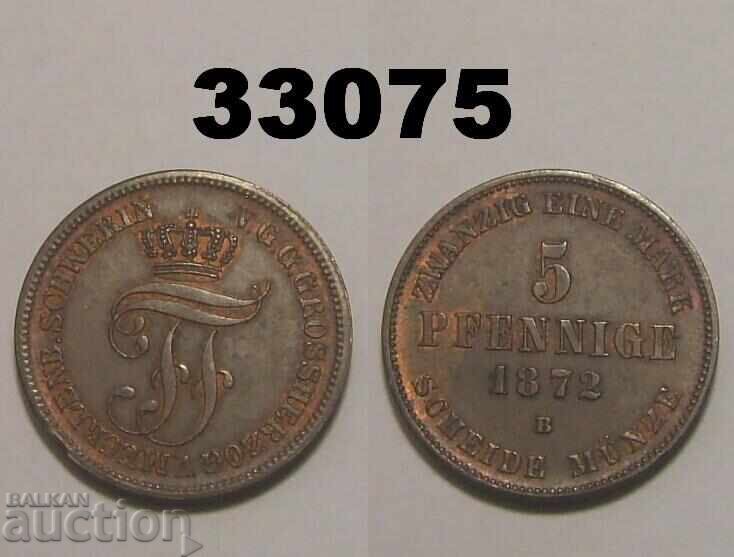 Mecklenburg-Schwerin 5 pfennig 1872 B Germany