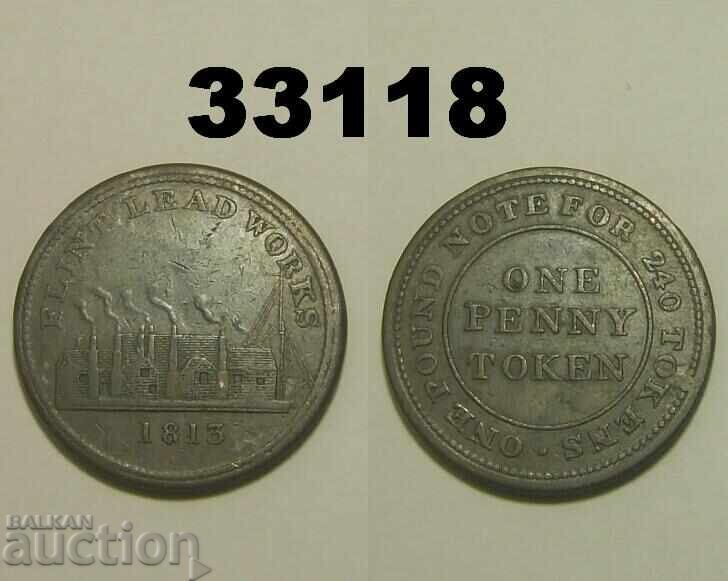 Flint Lead Works 1 penny 1813