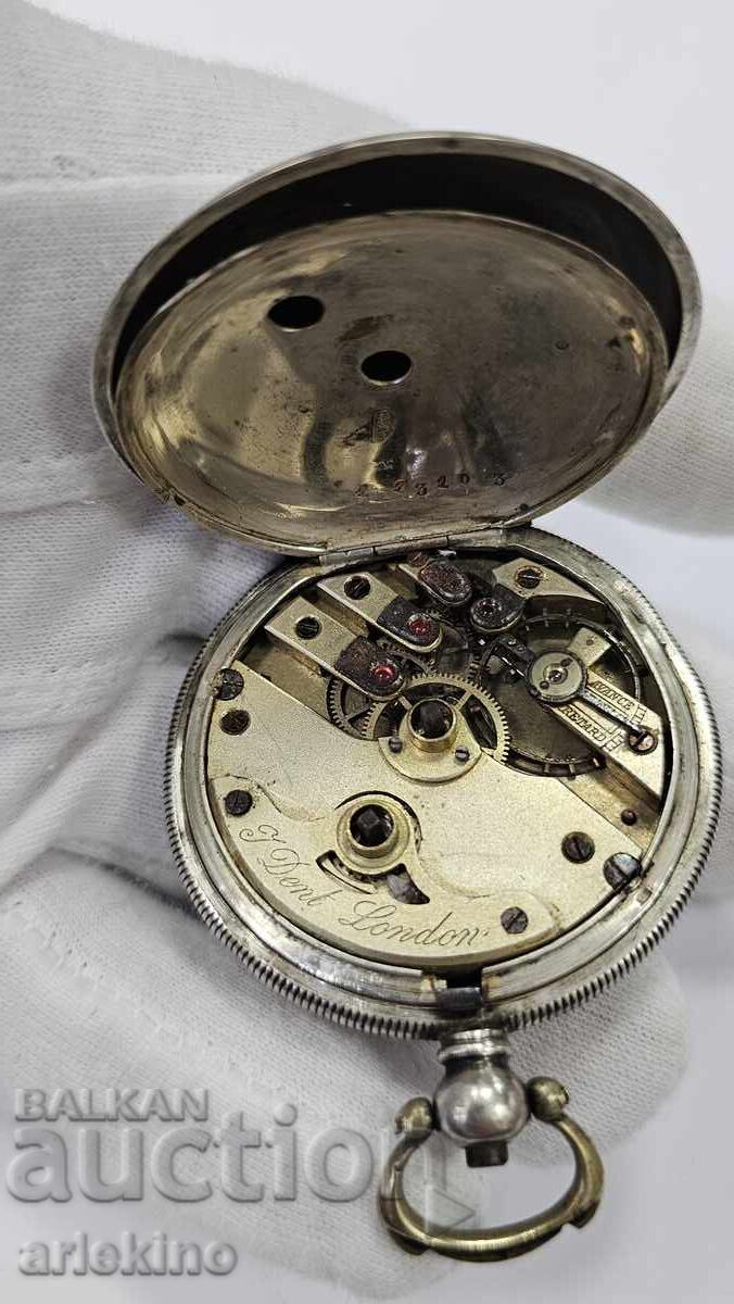 Ceas de buzunar otoman turcesc din argint "J Dent London" - 5