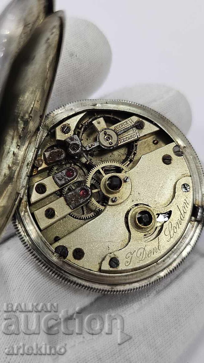 Ceas de buzunar otoman turcesc din argint "J Dent London" - 6