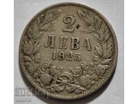 МОНЕТА ОТ 2 ЛЕВА 1925 г