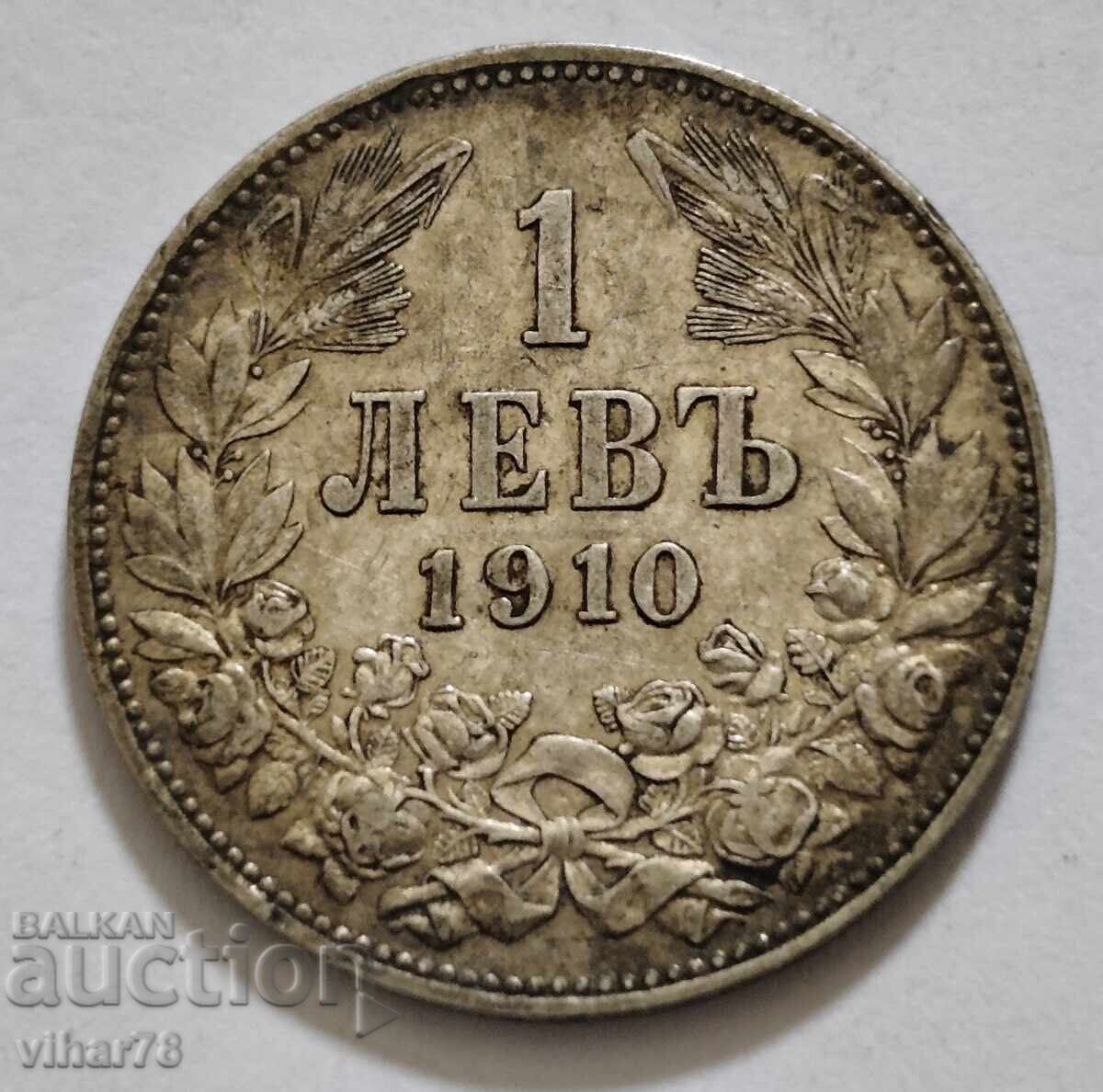 MONEDĂ DE ARGINT DE 1 LEU 1910