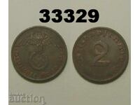 Γερμανία 2 pfennig 1939 D σβάστικα