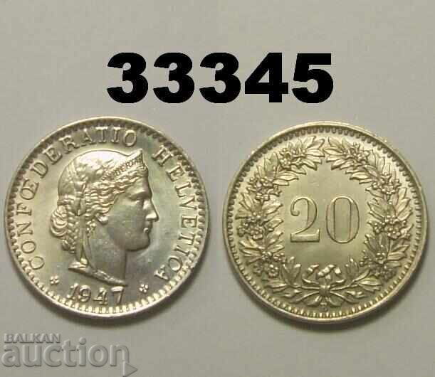 Elveția 20 rappen 1947