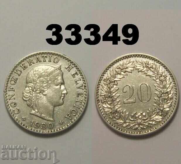 Elveția 20 rapen 1930