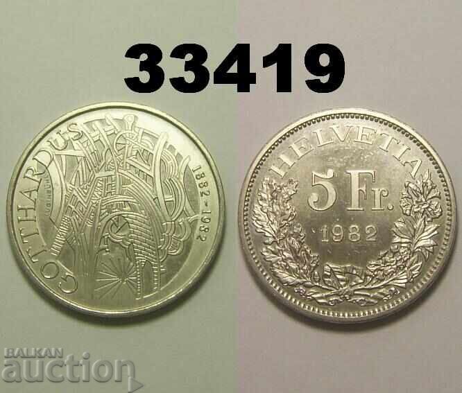 Elveția 5 franci 1982 Jubiliară
