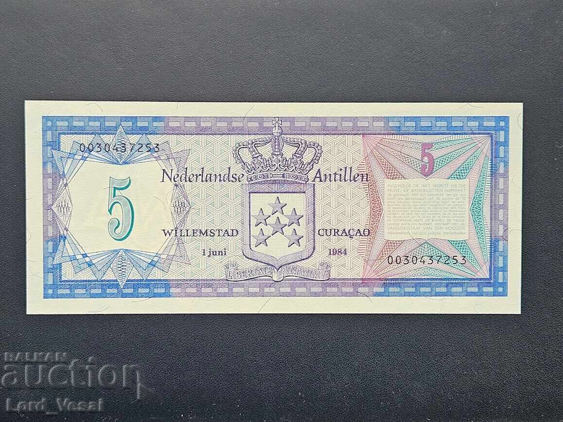 Netherlands Antilles 5 Gulden 1984* UNC with price € 16.00 | 31.29 BGN Netherlands Antilles 5 Gulden 1984* UNC with price € 16.00 | 31.29 BGN