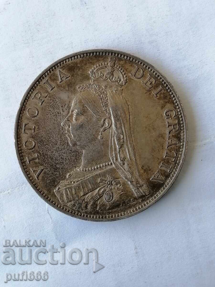 4 shillings (double florin) 1887 with price € 160.00 | 312.93 BGN