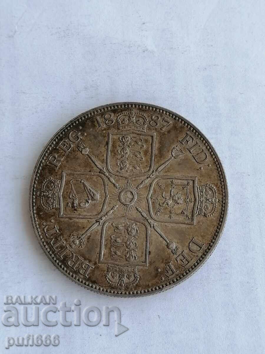 Auction  4 shillings (double florin) 1887
