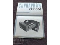 Supraphon "GZ 651" - Manual
