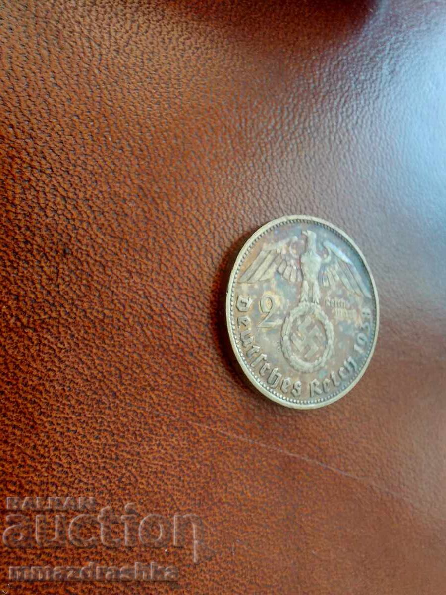 2 Reichsmărci 1938 Argint cu preț € 12.00 | 23.47 BGN