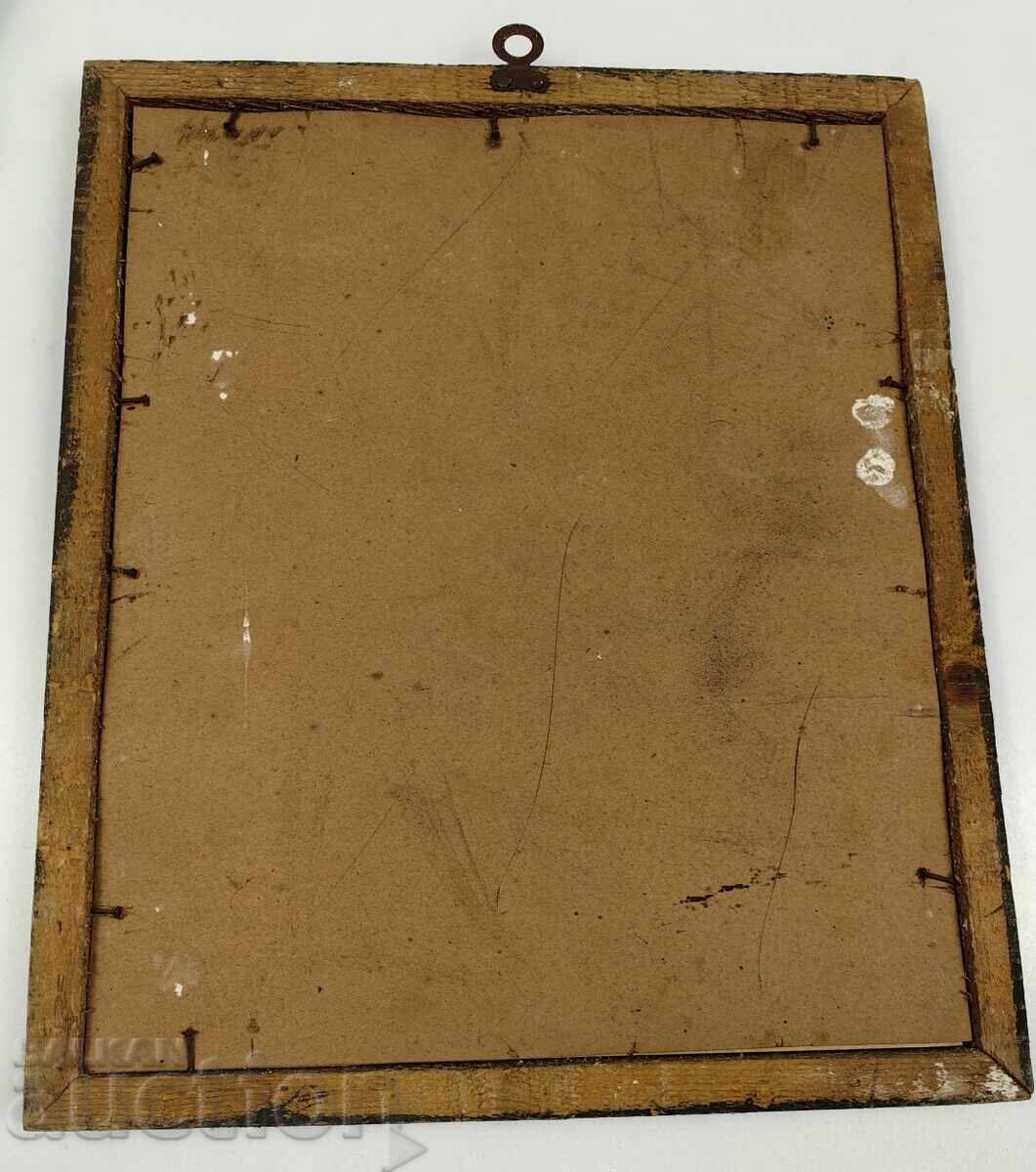 NAȘTEREA DOMNULUI LITOGRAFIE ICONĂ VECHE ÎNRĂMATĂ - 7
