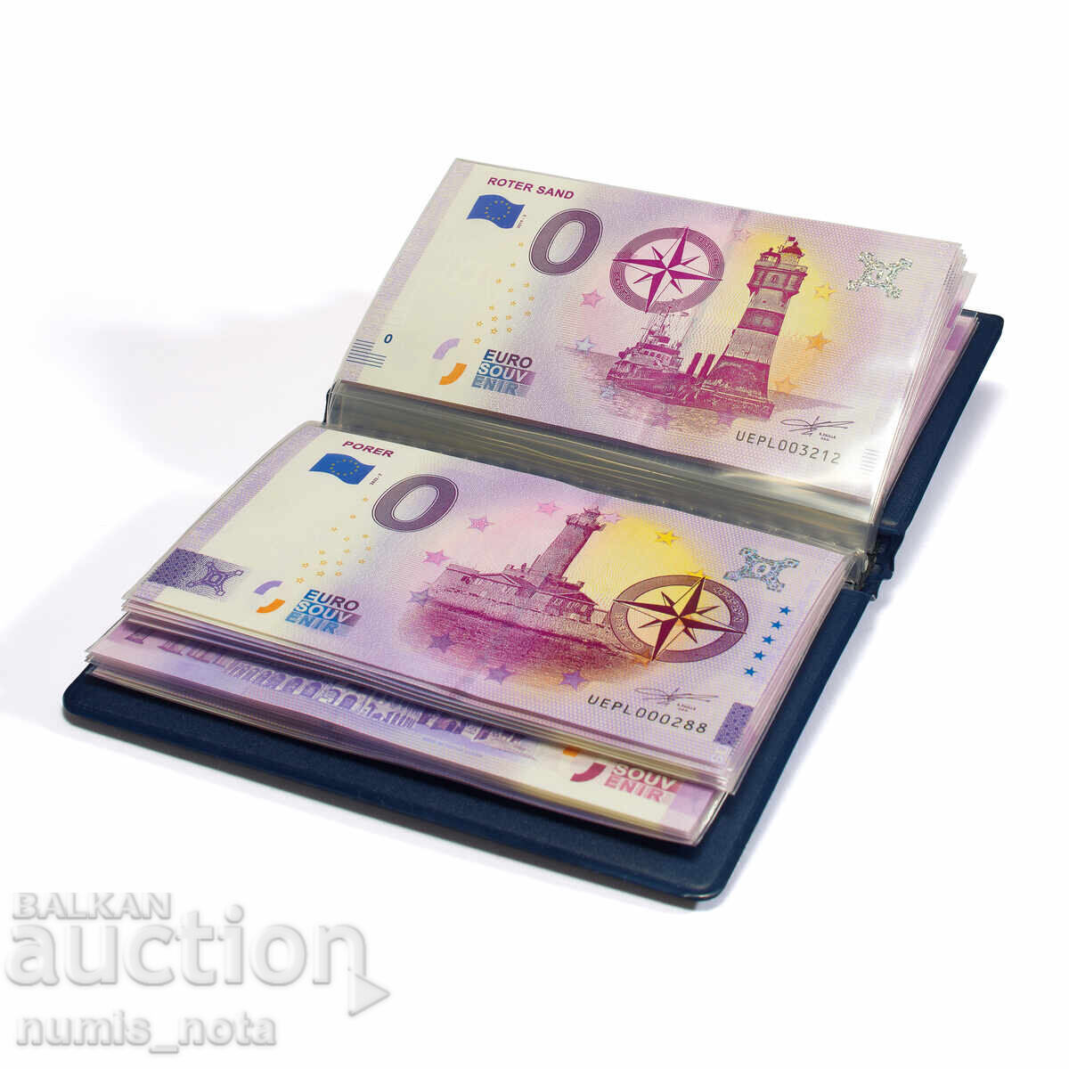 Album pentru 40 de bancnote de 0 euro - bancnote suvenir euro cu preț € 10.00 | 19.56 BGN Album pentru 40 de bancnote de 0 euro - bancnote suvenir euro cu preț € 10.00 | 19.56 BGN