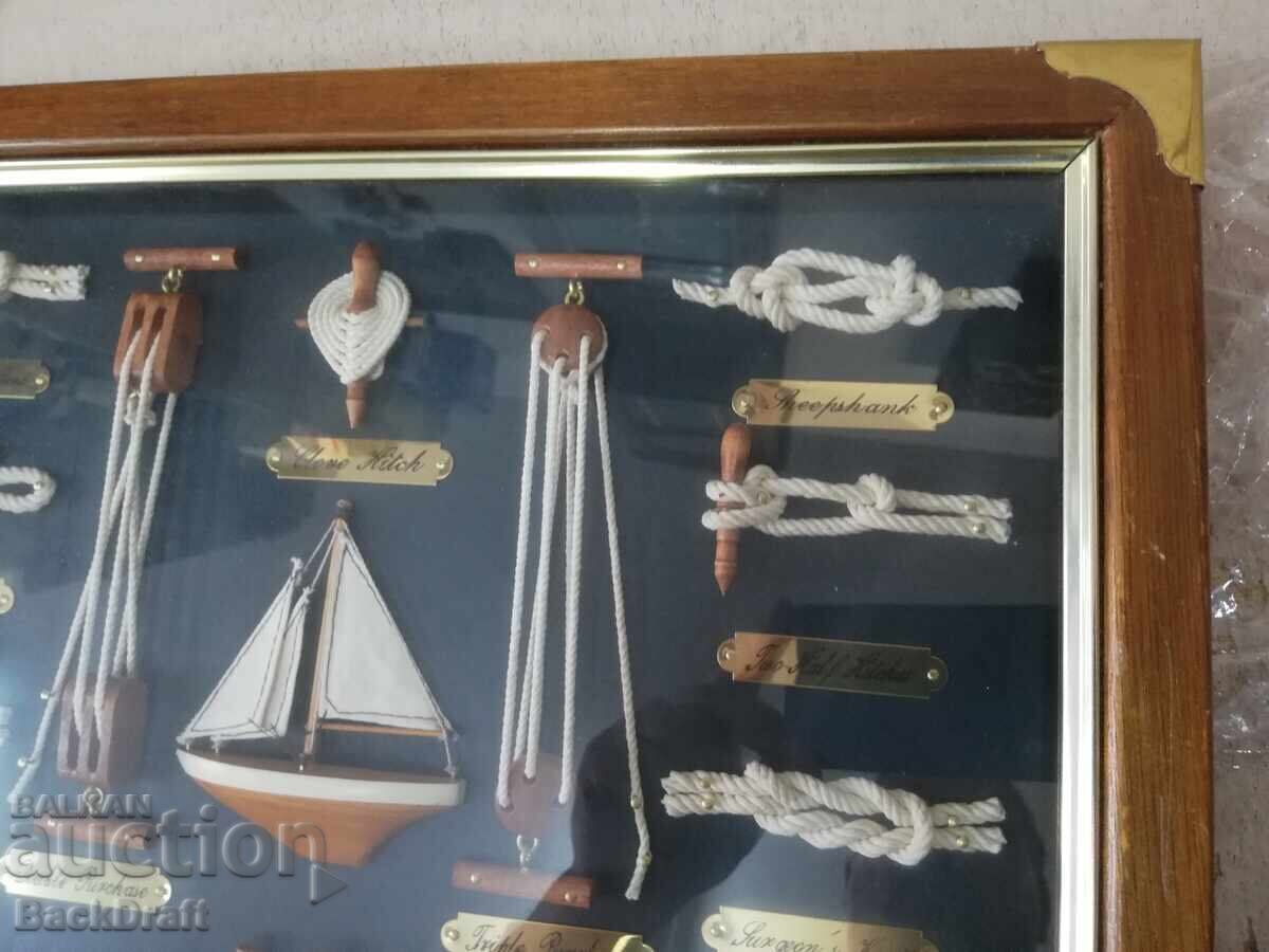 TABLOU DECORATIV, PANO CU NODURI MARINE, BARCĂ cu preț € 39.90 | 78.04 BGN