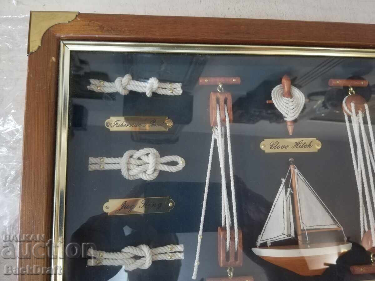 Livrarea TABLOU DECORATIV, PANO CU NODURI MARINE, BARCĂ