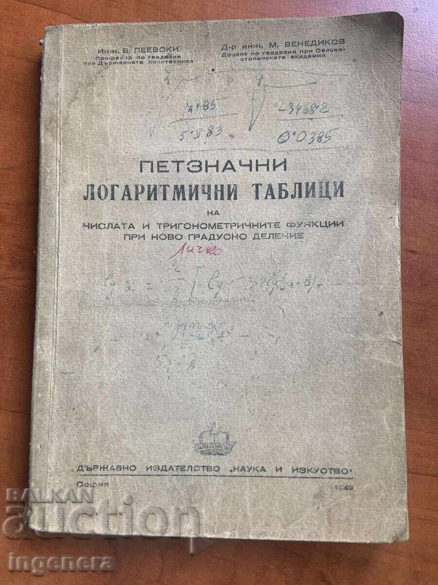 TABELE LOGARITMICE CU CINCI ZECIMALE - PEEVSKI, VENEDIKOV - 1946
