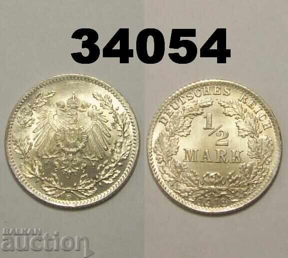 Γερμανία ½ μάρκο 1918 D UNC