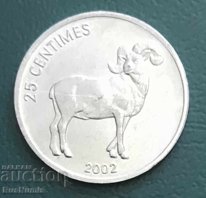 Republica Democratică Congo. 25 centime 2002 cu preț € 2.00 | 3.91 BGN