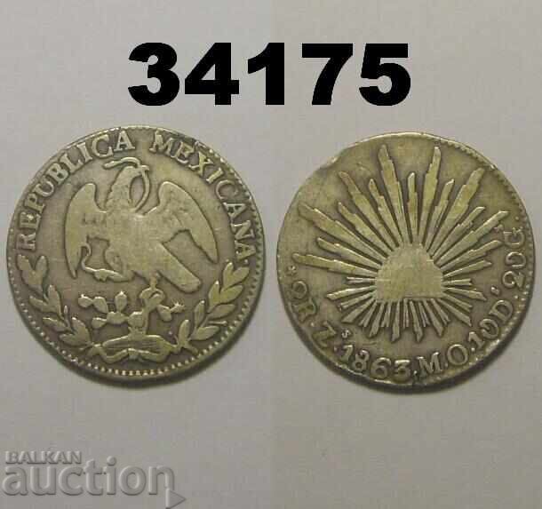 Mexic 2 reali 1863 Zs MO Mexic 2 reali 1863 Zs MO