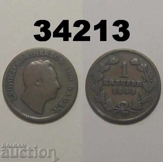 Germania 1 kreuzer 1849 Baden Germania 1 kreuzer 1849 Baden