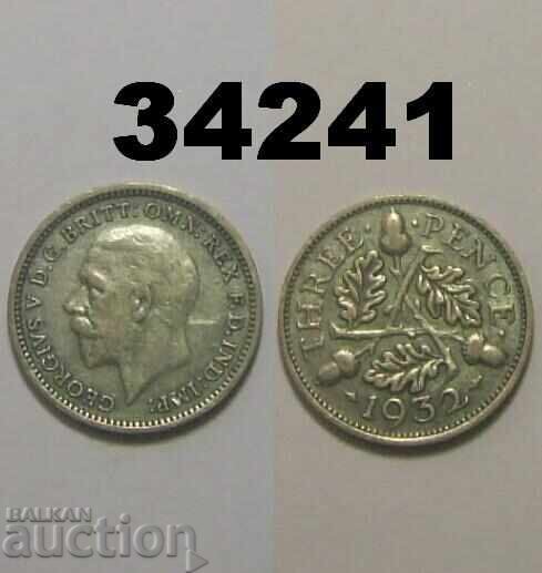 Marea Britanie 3 pence 1932 argint