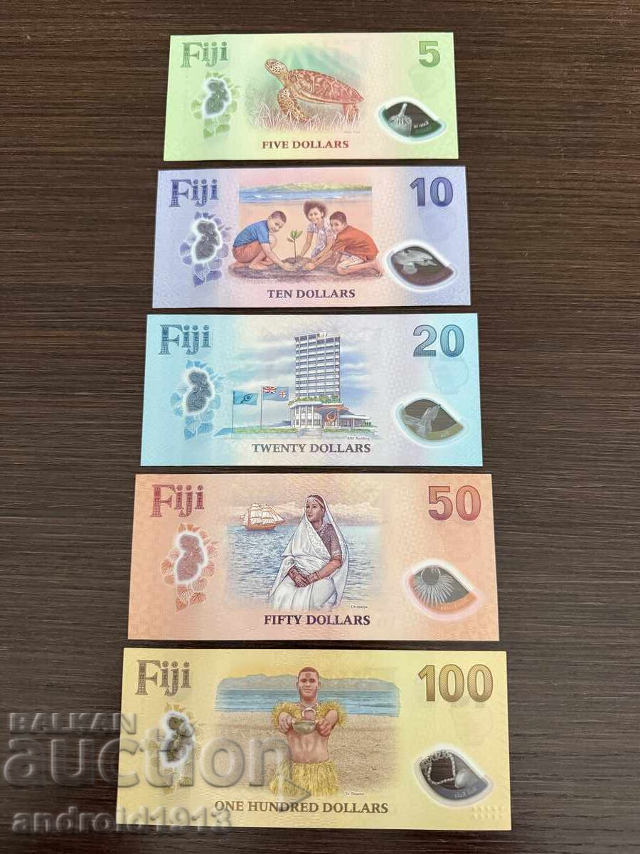 FIJI 2026 - set 5 bancnote (5-10-20-50-100), UNC cu preț € 219.98 | 430.25 BGN