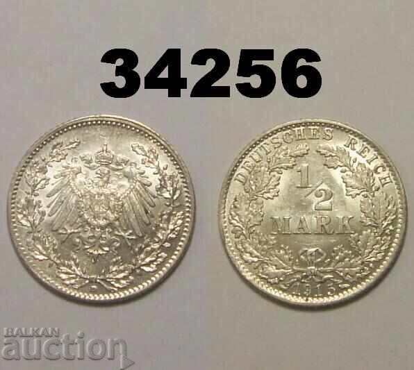 Германия ½ марка 1915 D AU/UNC