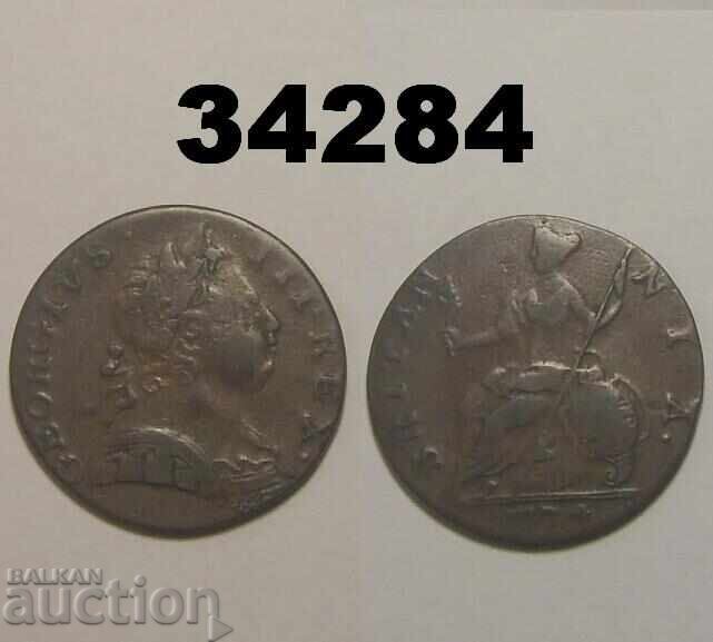 Fals de epocă Marea Britanie 1/2 penny 1774 Fals de epocă Marea Britanie 1/2 penny 1774