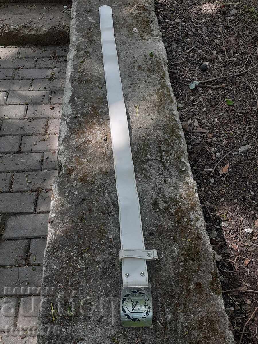 Old white long leather militia belt Socialist police with price € 33.00 | 64.54 BGN Old white long leather militia belt Socialist police with price € 33.00 | 64.54 BGN