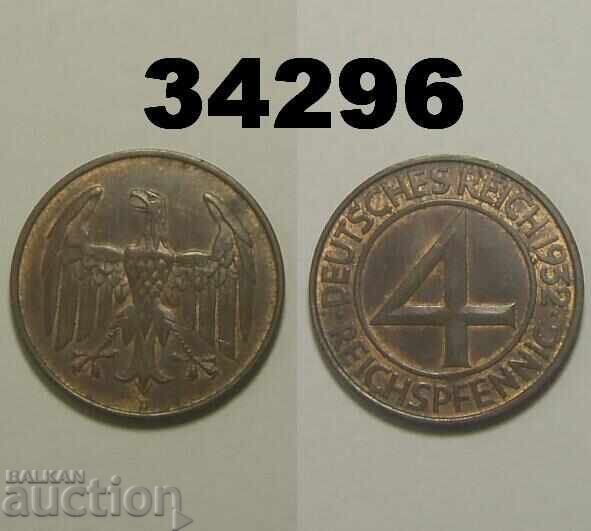 Germania 4 Pfennig 1932 D Excelent